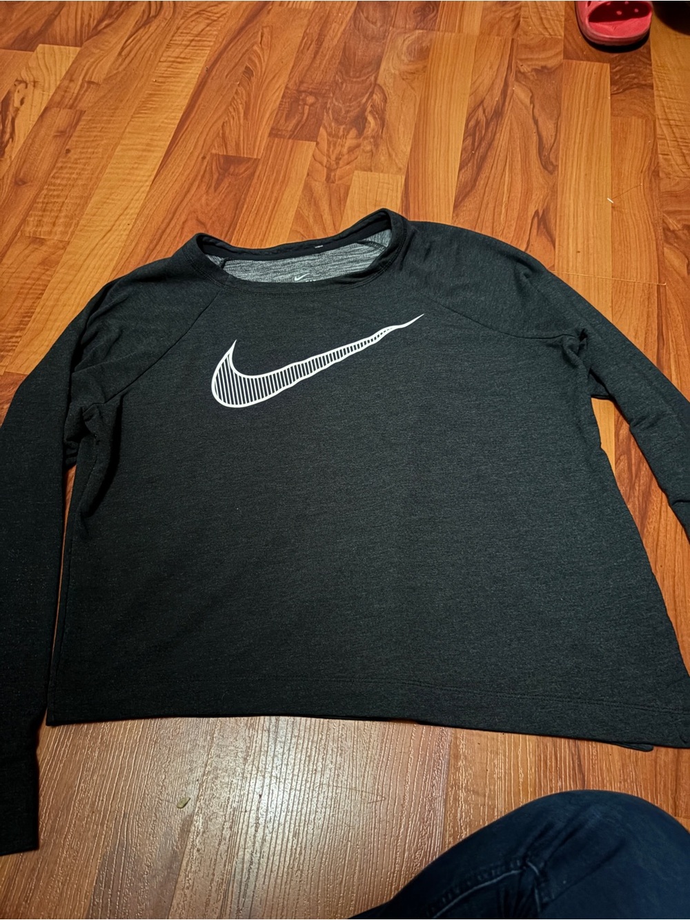 Nike Black Long Sleeve Sweatshirt with White Swoosh
